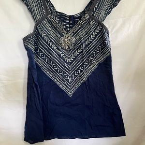 Free people beaded linen summer top new lost tags